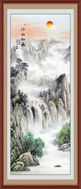 竖幅山水画