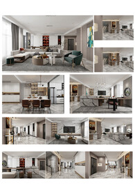 现代家装模型效果图
