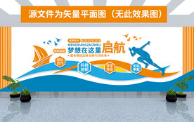 文化墙 梦想起航 