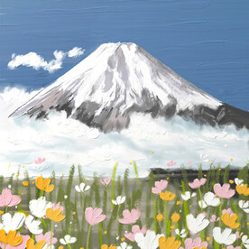 轻奢装饰画 雪山 死火山 花朵