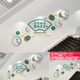 餐厅楼道文化墙