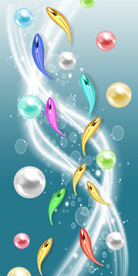 现代金色九鱼图玄关