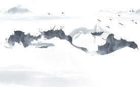 轻奢装饰画 水墨山水风景画