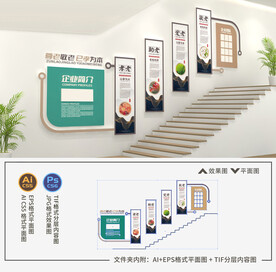 养老院楼梯文化墙