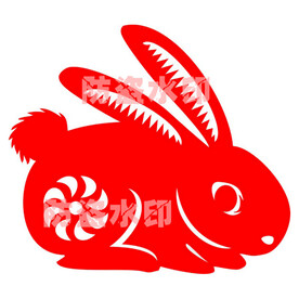 兔年剪纸窗花矢量超精细