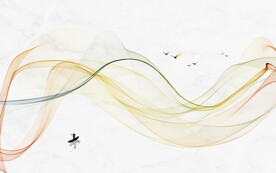 轻奢装饰画 船 线条抽象画