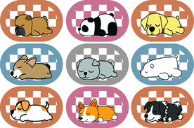 椭圆形地毯 可爱狗动物 地垫 