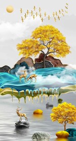 喷绘装饰画玄关隔断