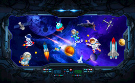 卡通星空科技宇航员