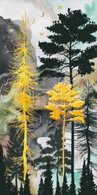 抽象金色发财树玄关