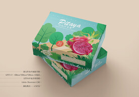 卡通火龙果包装 平面图