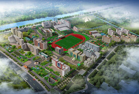 学校鸟瞰规划想象图