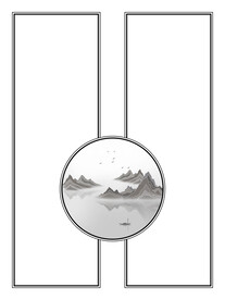 高清分层透明底推拉门打印图