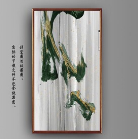 抽象金色油画玄关装饰画