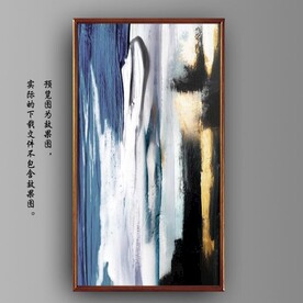 抽象金色油画玄关装饰画