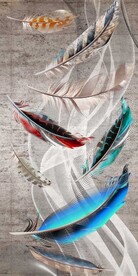 抽象线条金色羽毛玄关