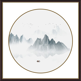 圆形山水画