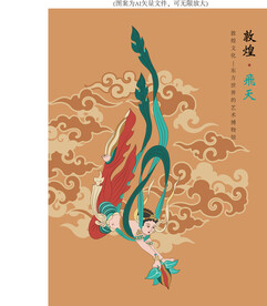 飞天敦煌仙女壁画 