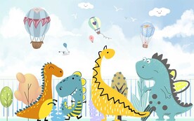 卡通 恐龙儿童房背景墙