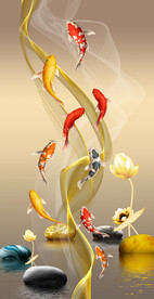 石来运转九鱼图玄关