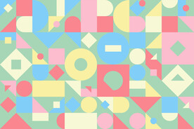 时尚抽象撞色几何图案