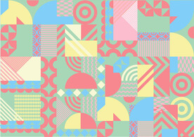 时尚抽象撞色几何图案