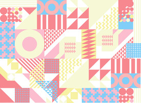 时尚抽象撞色几何图案