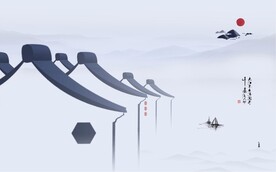 轻奢装饰画新中式山水情江南风光