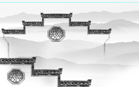 轻奢装饰画新中式房屋江南风光