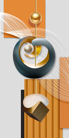 轻奢装饰画 线条弧线