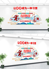 学校阅览室读书文化墙设计