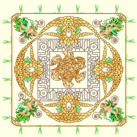 大牌  方巾  数码印花