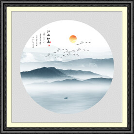 圆形山水画