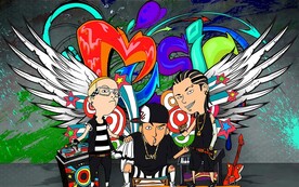 音乐嘻哈酒吧涂鸦背景墙