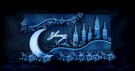 蓝色婚礼迎宾区