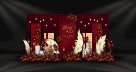 红色婚礼迎宾区