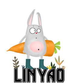 穿靴子的兔子与胡萝卜插画