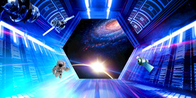 炫酷梦幻星云宇宙背景墙