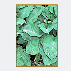 绿色植物小清新插画装饰画