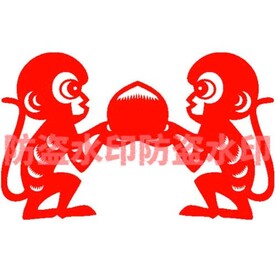 猴子寿桃剪纸窗花矢量超精细