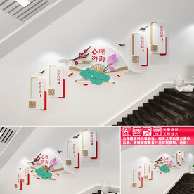 心理咨询楼道文化墙