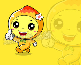 卡通黄桃精灵