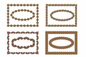 各种图案画笔制作的边框相框