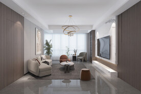 现代客餐厅集成墙面效果图模型