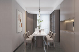 现代客餐厅墙板设计效果图模型