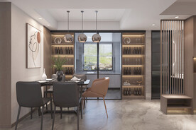 现代餐厅集成墙面效果图模型