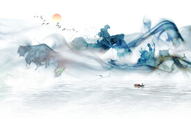 轻奢装饰画 意境水墨山水画