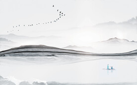 轻奢装饰画 意境水墨山水画