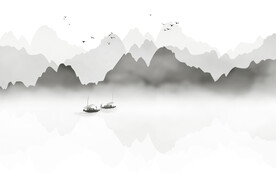 轻奢装饰画 意境水墨山水画