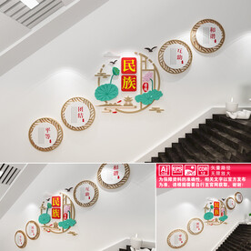民族团结楼梯间文化墙
